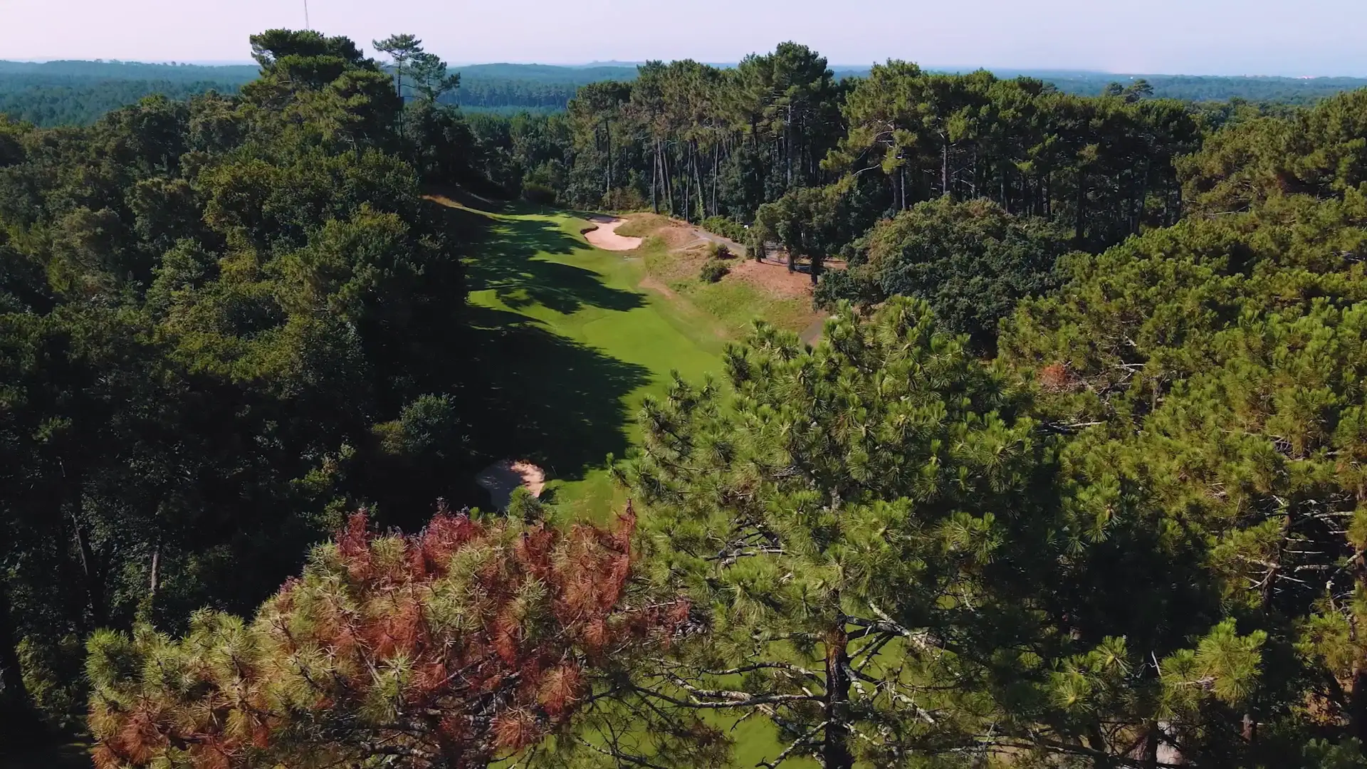 Plan aérien du trou 10 du golf de Seignosse