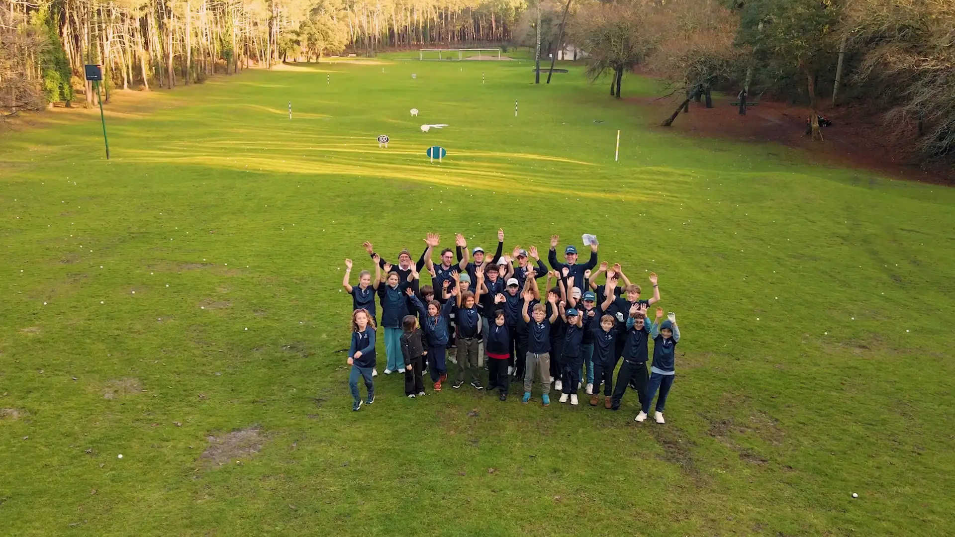 Photo drone de l'école de golf au practice - As golf de Seignosse